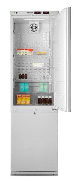 Холодильник лабораторный комбинированный Pozis ХЛ-340 (270 л/130 л) (верхняя дверца металлическая, нижняя дверца металлическая, арт. 217WV)